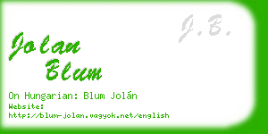 jolan blum business card